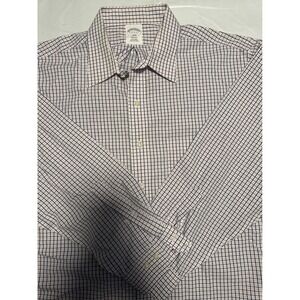 Brooks Brothers Regent Dress Shirt Plaid‎ Checkered Non Iron Button Up 17 1/2